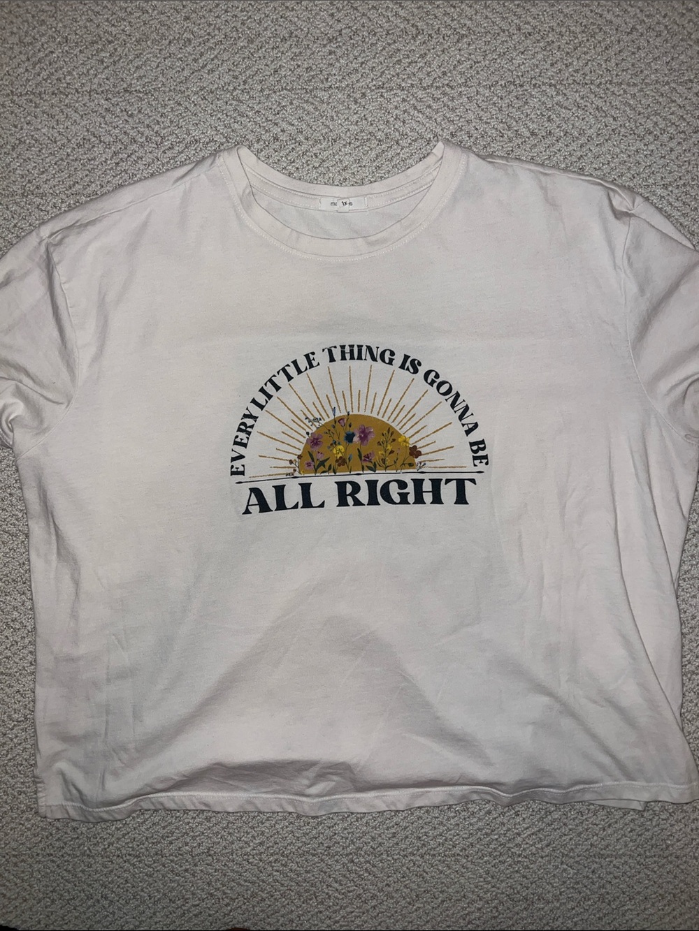 Maurice’s White Graphic Tee with Yellow Sun Floral Design - All Right